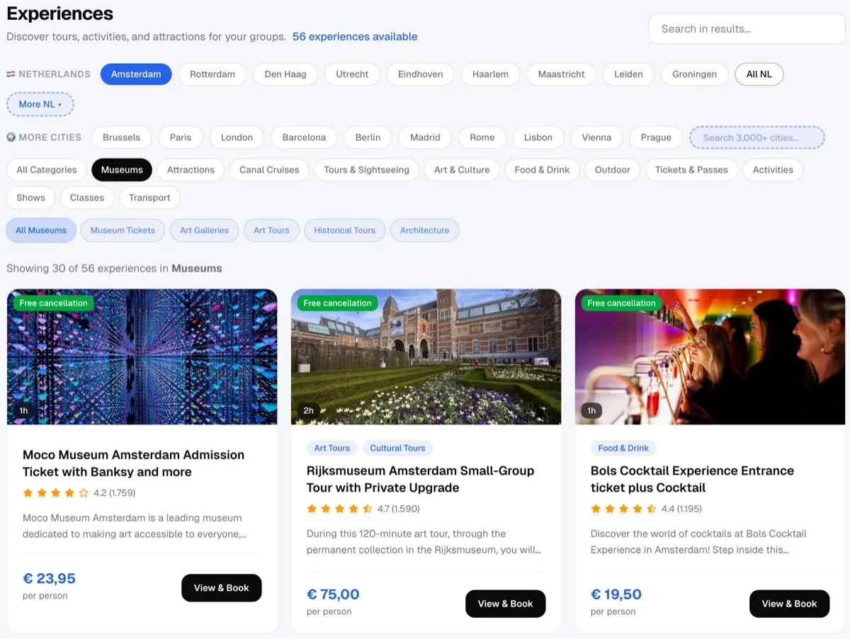 TicketMatch Experiences Dashboard
